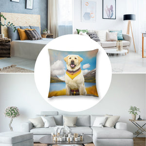 Newfoundland Sunshine Yellow Labrador Plush Pillow Case-Cushion Cover-Dog Dad Gifts, Dog Mom Gifts, Home Decor, Labrador, Pillows-8
