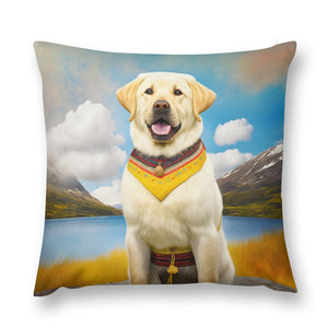 Newfoundland Sunshine Yellow Labrador Plush Pillow Case-Cushion Cover-Dog Dad Gifts, Dog Mom Gifts, Home Decor, Labrador, Pillows-12 "×12 "-1