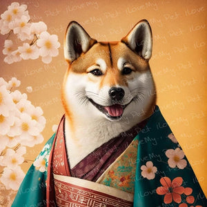 Nihonga Serenity Shiba Inu Wall Art Poster-Art-Dog Art, Home Decor, Poster, Shiba Inu-1