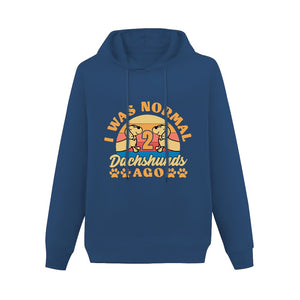 Normal 2 Dachshunds Ago Women's Cotton Fleece Hoodie Sweatshirt-Apparel-Apparel, Dachshund, Hoodie, Sweatshirt-Navy Blue-XS-3