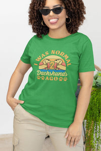 Normal 2 Dachshunds Ago Women's Cotton T-Shirts - 4 Colors-Apparel-Apparel, Dachshund, Shirt, T Shirt-Green-Small-2
