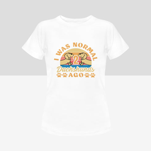 Normal 2 Dachshunds Ago Women's Cotton T-Shirts - 4 Colors-Apparel-Apparel, Dachshund, Shirt, T Shirt-5