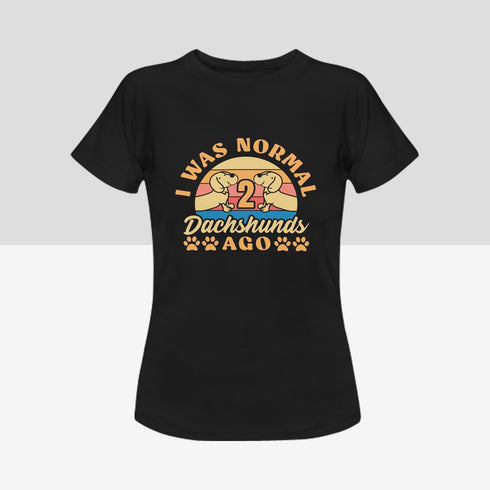 Normal 2 Dachshunds Ago Women's Cotton T-Shirts - 4 Colors-Apparel-Apparel, Dachshund, Shirt, T Shirt-8