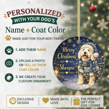 Load image into Gallery viewer, Old English Sheepdog Christmas Ornament - Cozy Winter Pet Portrait Design - Personalize with Photo and Name-Christmas Ornament-Christmas,Christmas Ornament,Personalize Artwork-2