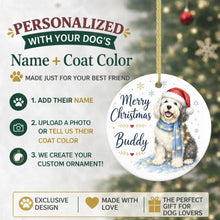 Load image into Gallery viewer, Old English Sheepdog Christmas Ornament - Cozy Winter Pet Portrait Design - Personalize with Photo and Name-Christmas Ornament-Christmas,Christmas Ornament,Personalize Artwork-2