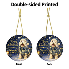 Load image into Gallery viewer, Old English Sheepdog Christmas Ornament - Cozy Winter Pet Portrait Design - Personalize with Photo and Name-Christmas Ornament-Christmas,Christmas Ornament,Personalize Artwork-4