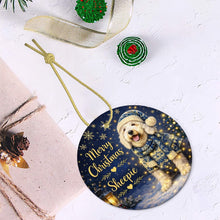 Load image into Gallery viewer, Old English Sheepdog Christmas Ornament - Cozy Winter Pet Portrait Design - Personalize with Photo and Name-Christmas Ornament-Christmas,Christmas Ornament,Personalize Artwork-6