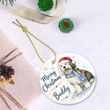 Load image into Gallery viewer, Old English Sheepdog Christmas Ornament - Cozy Winter Pet Portrait Design - Personalize with Photo and Name-Christmas Ornament-Christmas,Christmas Ornament,Personalize Artwork-6