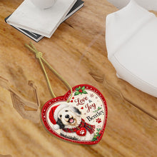 Load image into Gallery viewer, Old English Sheepdog Christmas Ornament - Love &amp; Joy Heart Shaped Portrait - Personalize with Photo and Name-Christmas Ornament-Christmas,Christmas Ornament,Old English Sheepdog,Personalize Artwork-7