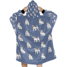 Load image into Gallery viewer, one photo less Watercolor Rough Coat Jack Russell Terriers Blanket Hoodie-Blanket-Apparel, Blanket Hoodie, Blankets, Dog Mom Gifts, Jack Russell Terrier-22