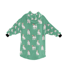 Load image into Gallery viewer, one photo less Watercolor Rough Coat Jack Russell Terriers Blanket Hoodie-Blanket-Apparel, Blanket Hoodie, Blankets, Dog Mom Gifts, Jack Russell Terrier-24