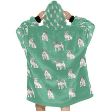 Load image into Gallery viewer, one photo less Watercolor Rough Coat Jack Russell Terriers Blanket Hoodie-Blanket-Apparel, Blanket Hoodie, Blankets, Dog Mom Gifts, Jack Russell Terrier-25