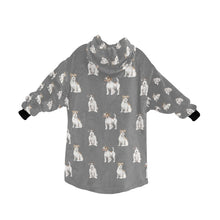 Load image into Gallery viewer, one photo less Watercolor Rough Coat Jack Russell Terriers Blanket Hoodie-Blanket-Apparel, Blanket Hoodie, Blankets, Dog Mom Gifts, Jack Russell Terrier-27