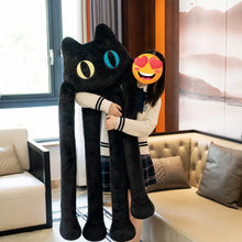Load image into Gallery viewer, Giant Black Cat Plush Toy - Heterochromia Eyes with Extra Long Alien Legs-Stuffed Animals-Black Cat,Cats,Home Decor,Pillows,Stuffed Animal-5