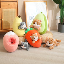 Load image into Gallery viewer, Orange and Grey Tabby Cat in Fruit Soft Plush Toys-2