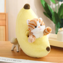 Load image into Gallery viewer, Orange and Grey Tabby Cat in Fruit Soft Plush Toys-Brown Cat Banana-Cat30cm Fruit45cm-19