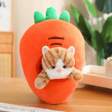 Load image into Gallery viewer, Orange and Grey Tabby Cat in Fruit Soft Plush Toys-Brown Cat Carrot-Cat30cm Fruit45cm-18