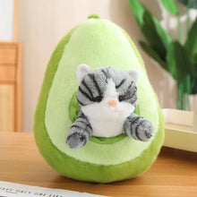 Load image into Gallery viewer, Orange and Grey Tabby Cat in Fruit Soft Plush Toys-Grey Cat Avocado-Cat30cm Fruit45cm-17