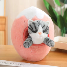 Load image into Gallery viewer, Orange and Grey Tabby Cat in Fruit Soft Plush Toys-Grey Cat Strawberry-Cat30cm Fruit45cm-13