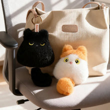 Load image into Gallery viewer, Orange and White Cat Bag Charm - Pull My Tail Orange and White Cat Plush Bag Charm-7