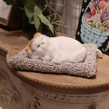 Load image into Gallery viewer, Orange and White Cat Kitten Stuffed Animal - Realistic Sleeping Design - Press to Meow Sound-3