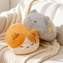 Load image into Gallery viewer, Orange and White Cat Pillow - Sleepy Plush Fat Cat Loaf-3