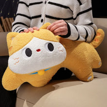 Load image into Gallery viewer, Orange and White Cat Plush Pillow - Curvy Kawaii Big-Eyed Cat-17