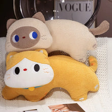Load image into Gallery viewer, Orange and White Cat Plush Pillow - Curvy Kawaii Big-Eyed Cat-15
