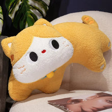 Load image into Gallery viewer, Orange and White Cat Plush Pillow - Curvy Kawaii Big-Eyed Cat-13