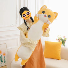 Load image into Gallery viewer, Orange and White Cat Plush Toy Body Pillow - Cuddly Long-Body Kitty (Medium to Giant Size)-Stuffed Animals-Cat Memorial Gifts,Orange and White Cat,Stuffed Animal-1