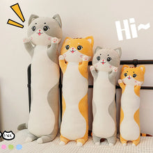 Load image into Gallery viewer, Orange and White Cat Plush Toy Body Pillow - Cuddly Long-Body Kitty (Medium to Giant Size)-6