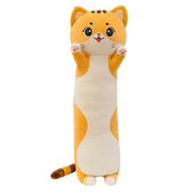 Load image into Gallery viewer, Orange and White Cat Plush Toy Body Pillow - Cuddly Long-Body Kitty (Medium to Giant Size)-Yellow-110cm-1