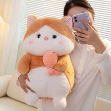 Load image into Gallery viewer, Orange and White Cat Plush Toy - Chunky Fat Fish Loving Cat-10