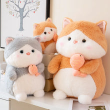 Load image into Gallery viewer, Orange and White Cat Plush Toy - Chunky Fat Fish Loving Cat-15