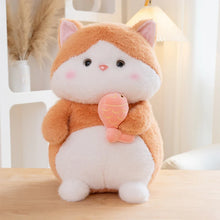 Load image into Gallery viewer, Orange and White Cat Plush Toy - Chunky Fat Fish Loving Cat-Yellow-25cm-1