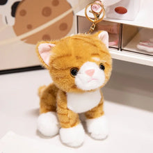 Load image into Gallery viewer, Orange and White Striped Tabby Cat Keychain Plush Toy-orange-white-15cm-1