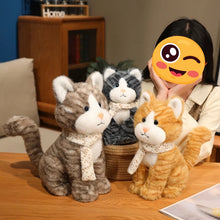 Load image into Gallery viewer, Orange and White Tabby Cat Plush Toy - Snuggly Scarf Kitty Cat-Stuffed Animals-Cats,Orange and White Cat,Stuffed Animal,Tabby Cat-7
