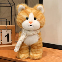 Load image into Gallery viewer, Orange and White Tabby Cat Plush - Snuggly Scarf Kitty-orange cat-25cm-1