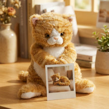 Load image into Gallery viewer, Orange and White Tabby Cat Plush Toy - Furry Round Belly Cuddle Buddy-2