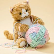 Load image into Gallery viewer, Orange and White Tabby Cat Plush Toy - Furry Round Belly Cuddle Buddy-6