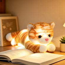 Load image into Gallery viewer, Orange and White Tabby Cat Plush Toy - Glow In the Dark LED Night Light-11