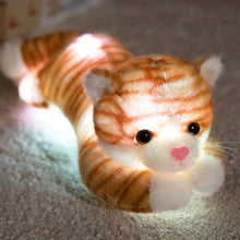 Load image into Gallery viewer, Orange and White Tabby Cat Plush Toy - Glow In the Dark LED Night Light-12