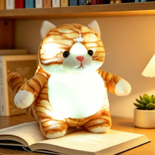 Load image into Gallery viewer, Orange and White Tabby Cat Plush Toy - Glow In the Dark LED Night Light-13