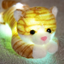 Load image into Gallery viewer, Orange and White Tabby Cat Plush Toy - Glow In the Dark LED Night Light-17