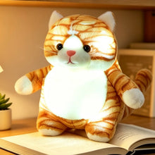 Load image into Gallery viewer, Orange and White Tabby Cat Plush Toy - Glow In the Dark LED Night Light-25x28cm-1-China Mainland-23