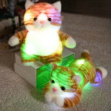 Load image into Gallery viewer, Orange and White Tabby Cat Plush Toy - Glow In the Dark LED Night Light-2