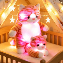 Load image into Gallery viewer, Orange and White Tabby Cat Plush Toy - Glow In the Dark LED Night Light-4