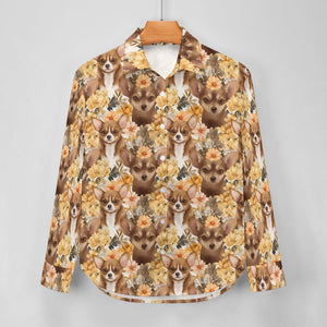 Orange Blossoms and Chocolate Chihuahuas Women's Shirt-Apparel-Apparel, Chihuahua, Shirt-8