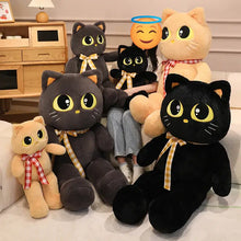 Load image into Gallery viewer, Orange Cat Plushie - Sitting Kawaii Big Eyes with Checkered Bow-Stuffed Animals-Cat Memorial Gifts,Orange Cat,Stuffed Animal-5