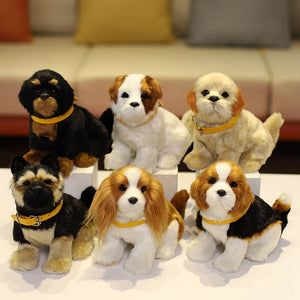 Orange Collar Beagle Stuffed Animal Hard Plush Toy-1